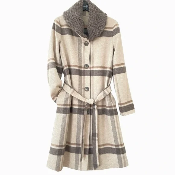 Wool/Angora Coat, Knit Collar, Dominic Bellissimo, Made in Canada, Size 6 - Picture 3 of 13